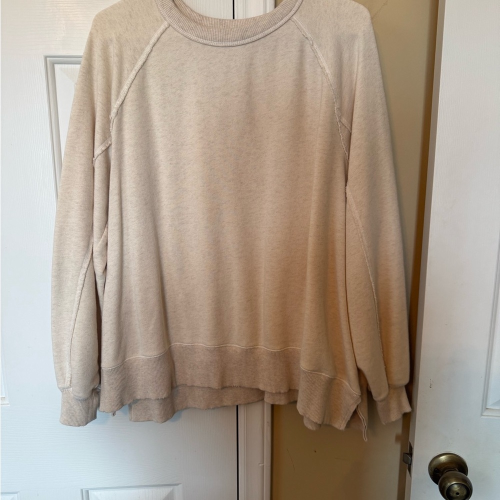 aerie Cream Knit Crewneck Sweatshirt